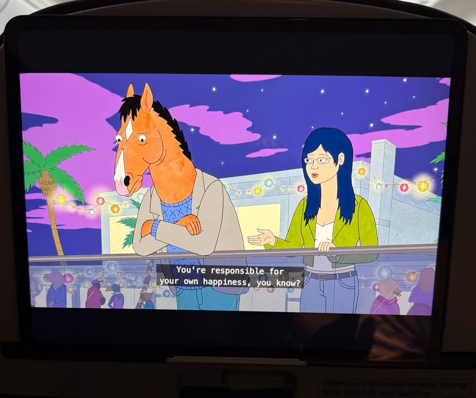 Watching Bojack on the plane to SF